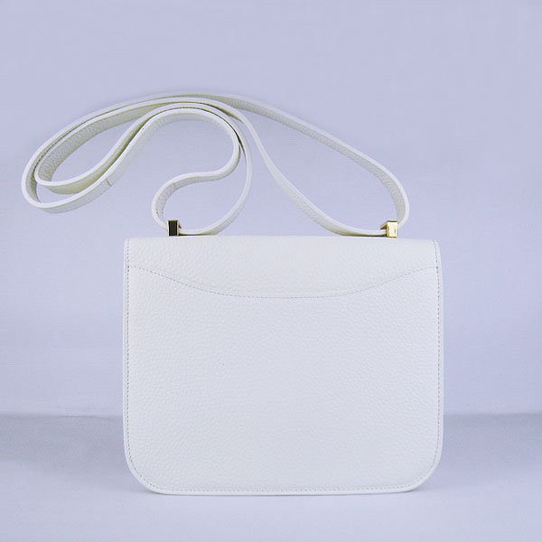 7A Hermes Oxhide Leather Message Bag White H017 - Click Image to Close